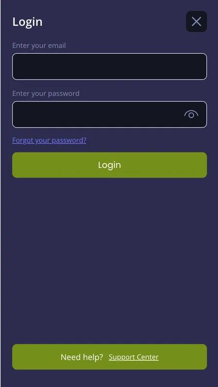 Jazzy Spins login screen